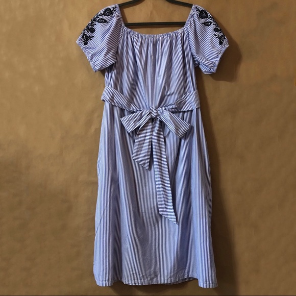 Who What Wear Dresses & Skirts - Who What Wear | Embroidered Bardot Stripe Dress